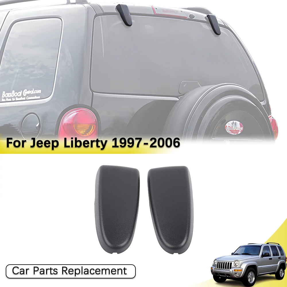 Rear Window Glass Hinge Cap for Jeep Liberty KJ KK 1999-2006 Black ABS Tailgate Glass Hinge Cover Replacement Parts Accessories