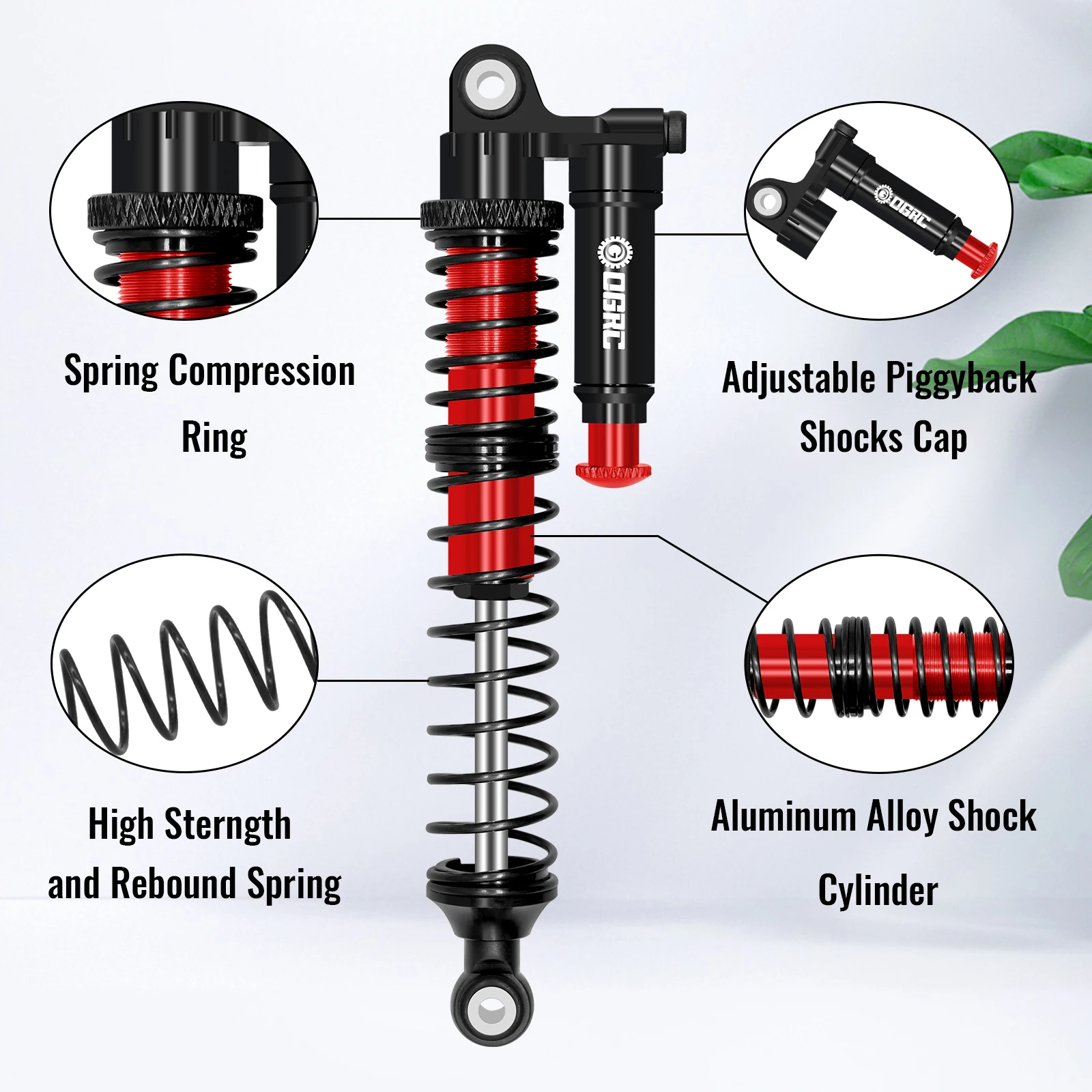 OGRC Aluminum 110mm Shock Absorbers Oil Damper Shocks for Axial SCX10 II III Pro TRX4 TRX6 D90 1/10 RC Crawler Car