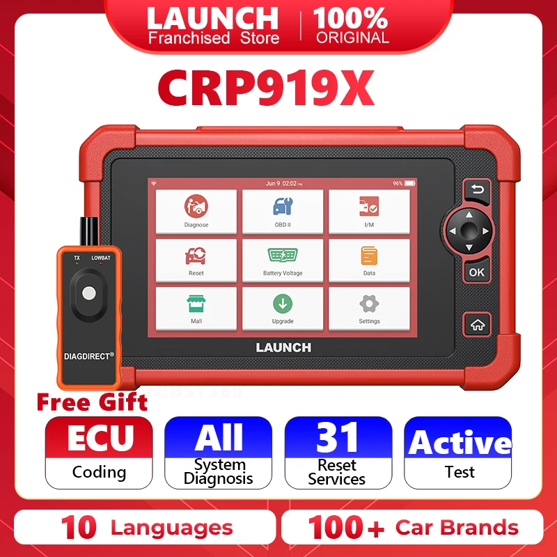 

LAUNCH X431 CRP919X OBD2 сканер Профессиональный Автомобильный сканер запуск диагностические инструменты кодирование ЭБУ obd сканер