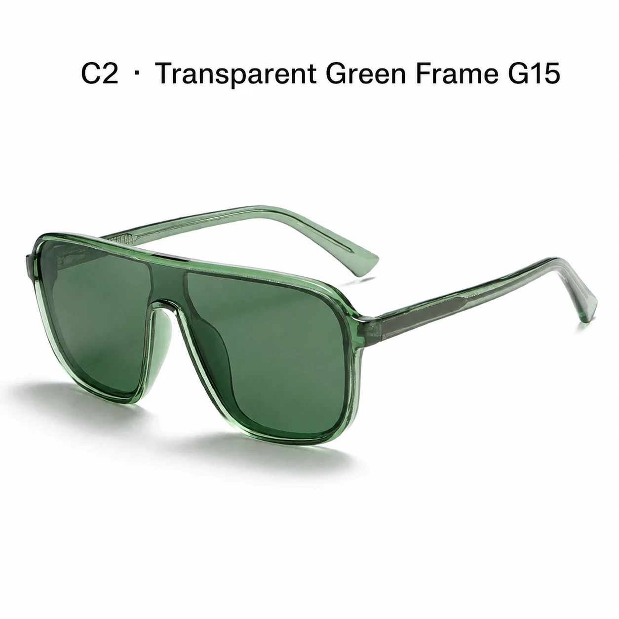 Gafas de Sol Polarizadas Cuadradas de Moda Retro de Una Pieza con Parte Superior Plana para Hombre y Mujer, Gafas de Sol Grandes con Protección UV400 Anti-UV para Conducir