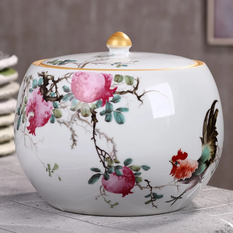 Tea canister large rooster storage universal packaging box household sealed jar