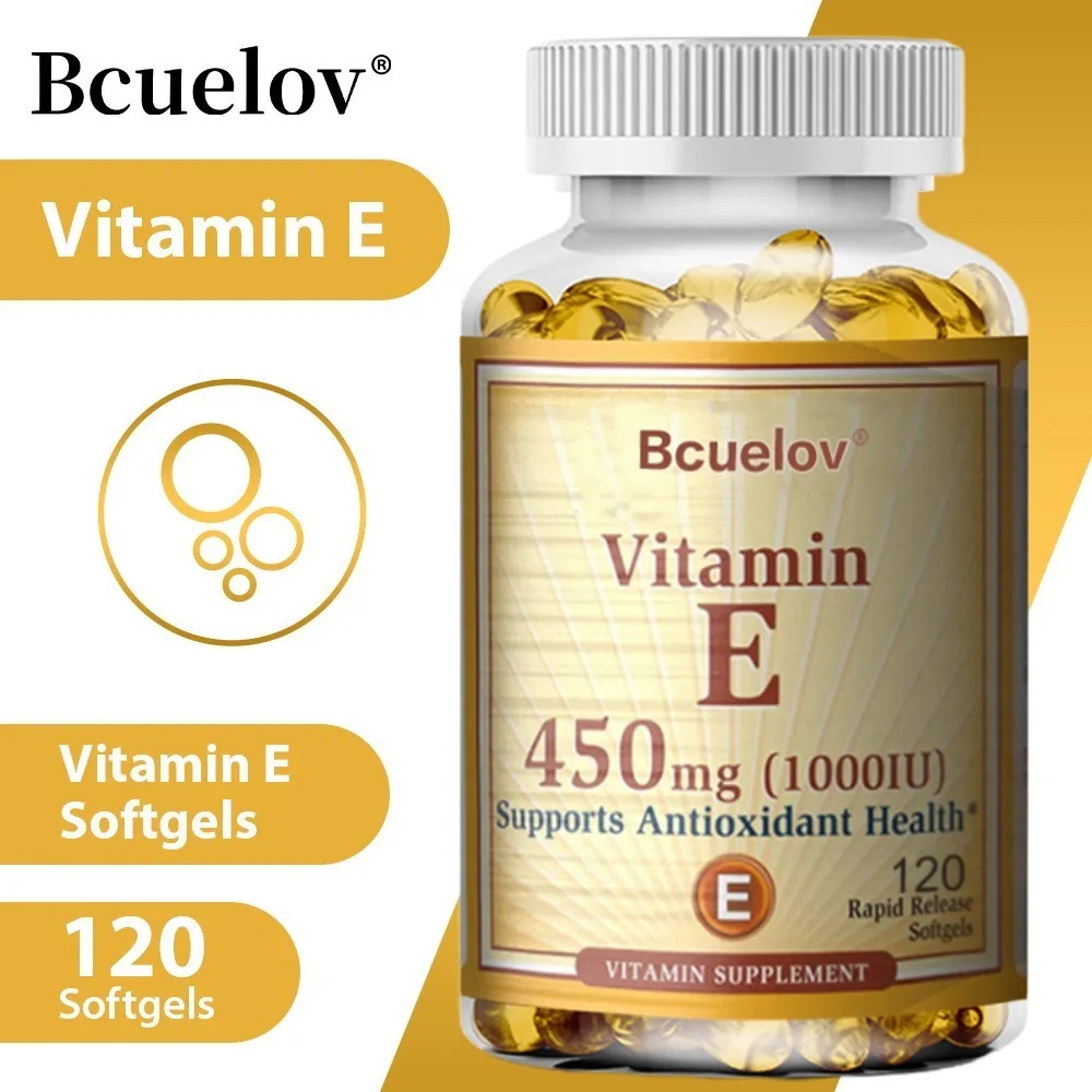Vitamin E - Reduces Fine Lines and Wrinkles, Increases Skin Elasticity, Supports Anti-aging, Improves Skin Hydration, Eye Health