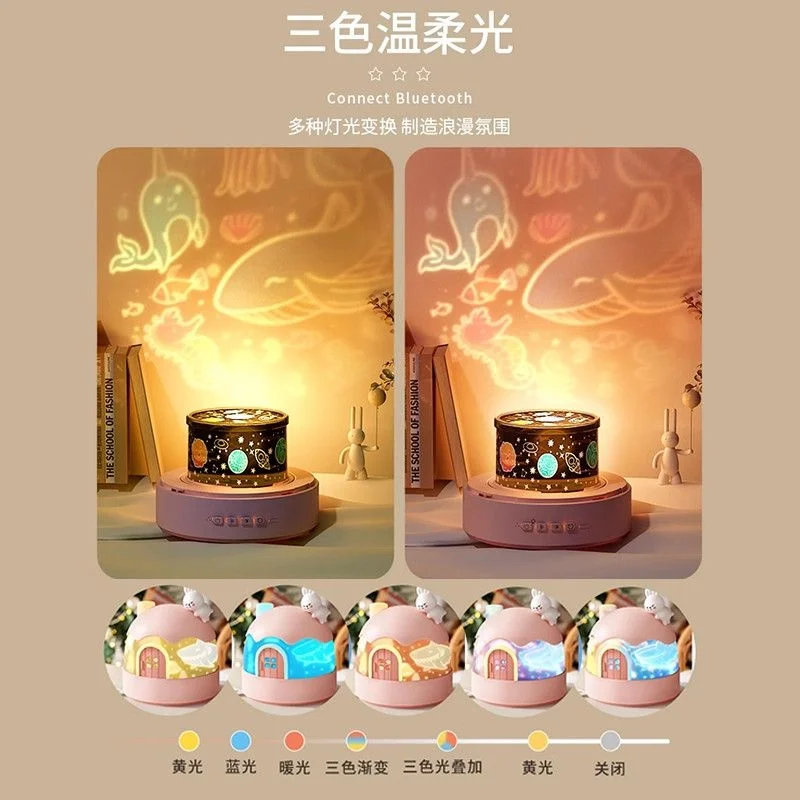 Night Projector Starry Sky Galaxy Portable Rotating Bedroom Light For Kids Girls Boys Sleep Lamp Gift Home Decor Atmosphere