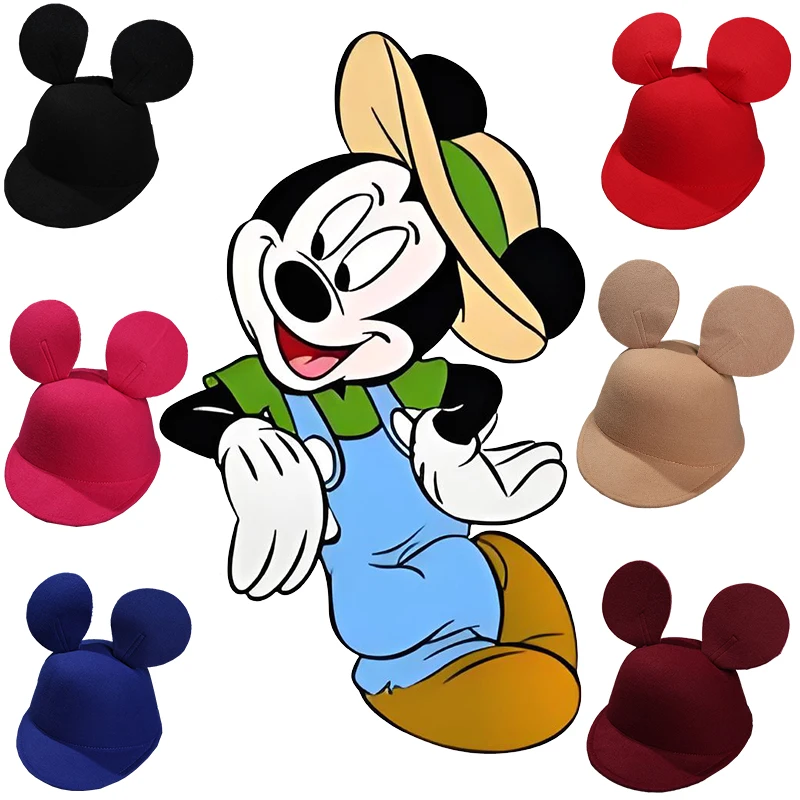 

Disney Big Ears Mickey Mouse Baseball Cap Women Fashion Classic Solid Color Minnie Hats Girl Cute Unisex Headgear Man Party Gift