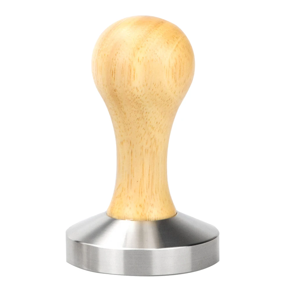

Coffee Tamper Stainless Steel Oak Wooden H Espresso Pressing Tool Powder Distributor Lightweight Kitchen Bar Utensil