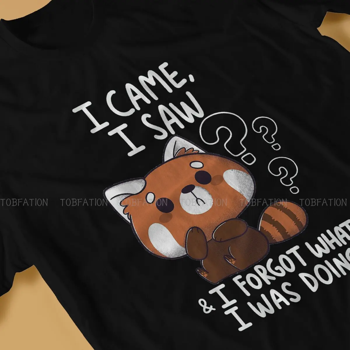 Forgetful  Fashion TShirts Red Panda Ailurus Fulgens Male Style Fabric Streetwear T Shirt O Neck