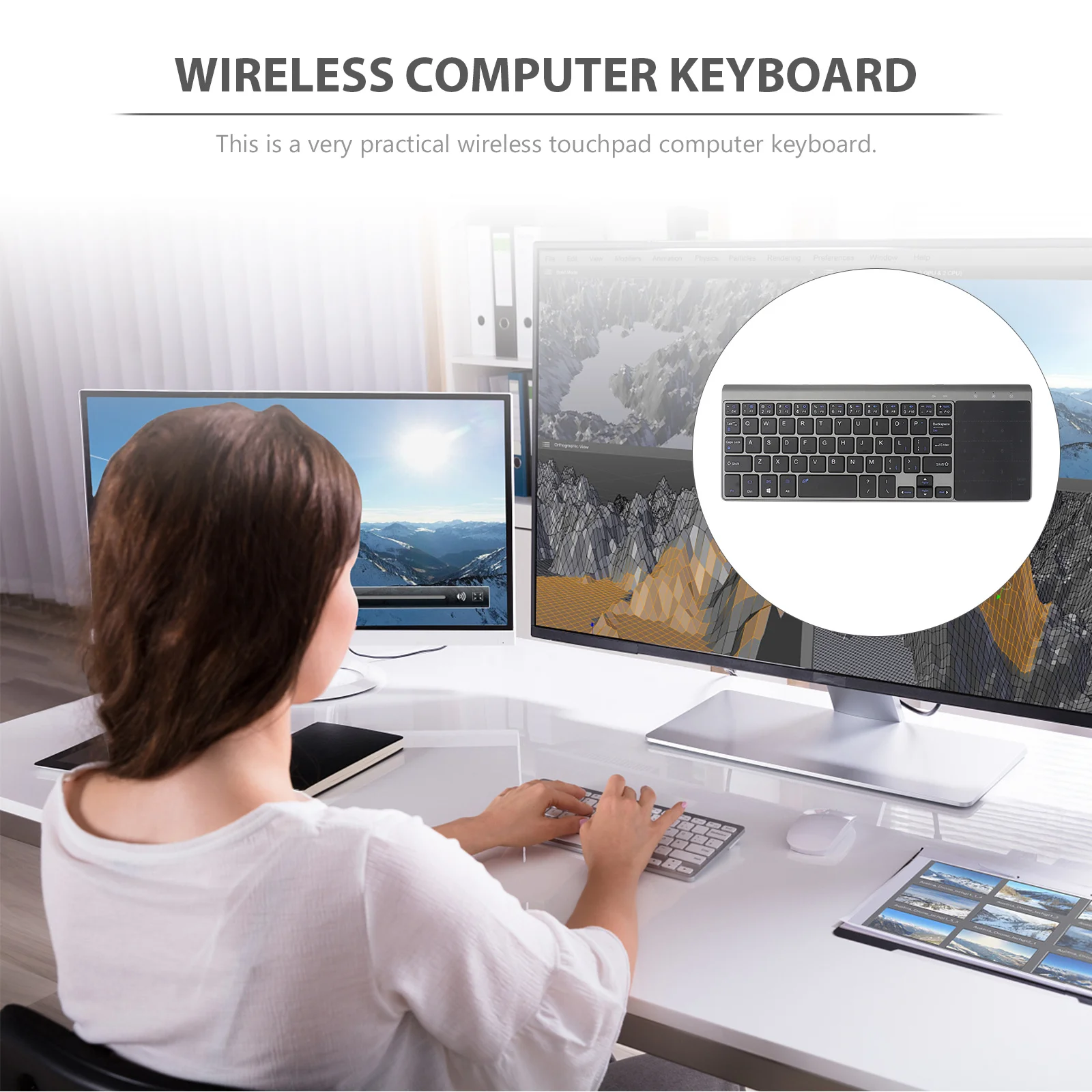 

Ultrathin Wireless Keyboard Touchpad Compact Stylish Design Practical Durable Easy to Carry No Required for Travel Work