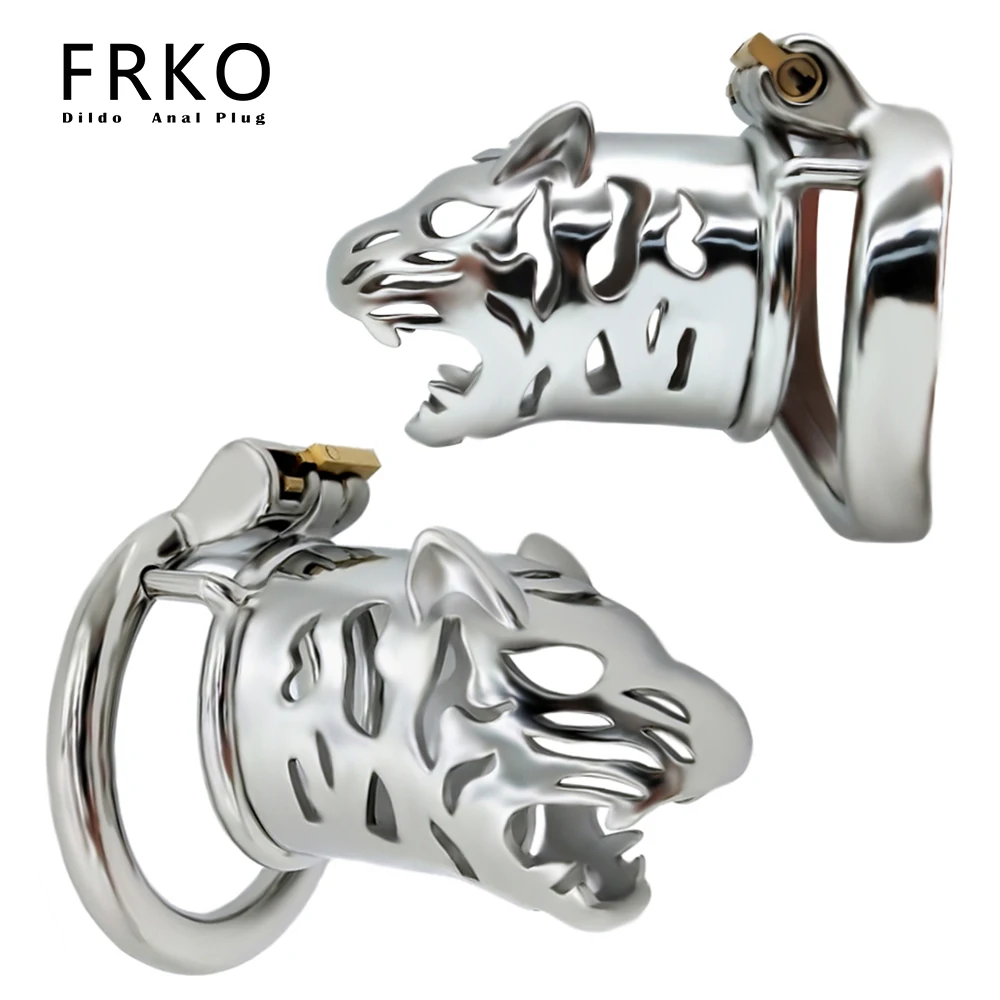 

FRKO Fantasy Tiger Male Chastity Cage Device Penis Lockcock Stainless Steel BDSM Experience The Ultimate Men Erotic Supplies