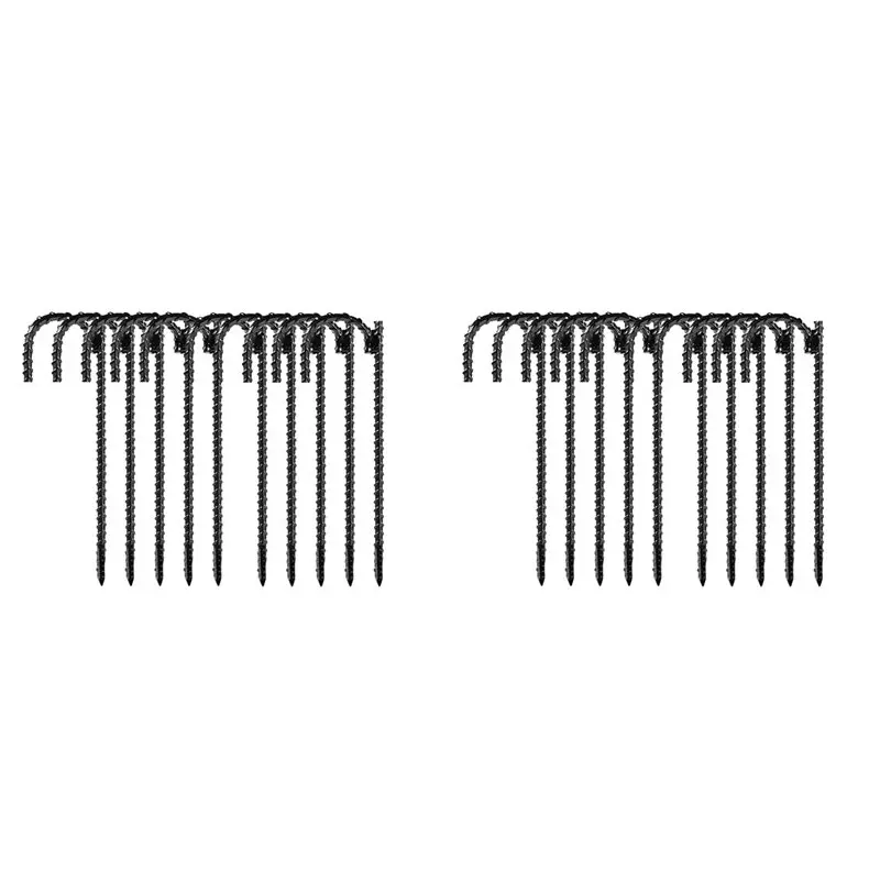 A04G-20Pcs Piquets en acier filetés / Piquets de sol / Piquets de sol pour clôture extérieure. Nouveaux piquets métalliques robu