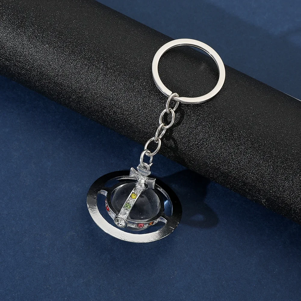 الفضة شفافة حبة زحل المفاتيح 3D عبر الحدود شعبية نمط جديد كيرينغ مجوهرات اكسسوارات من البر الرئيسى للصين