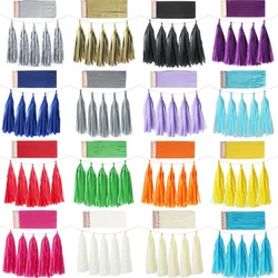 5pcs/lot Mixed DIY Tissue Paper Tassel Garland for Wedding Kids Birthday Party Decorations Baby Shower Favors Supplies