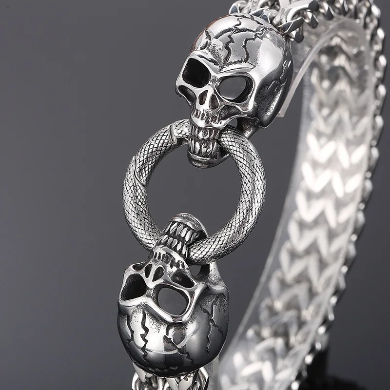 Stainless Steel Braided Silver Bracelet Men's Retro Original Punk Charm Bracelets for women Fashion Jewelry