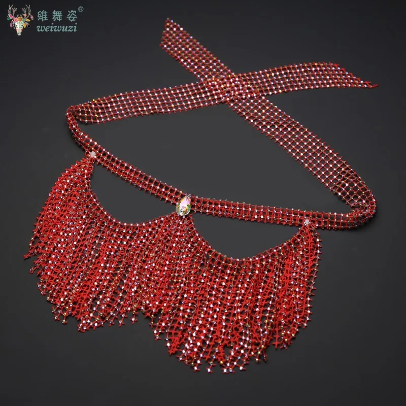 Maska do tańca brzucha, akcesoria konkursowe, dla dorosłych i dzieci, maska z frędzlami, ozdoba na konkurs taneczny orientalny.