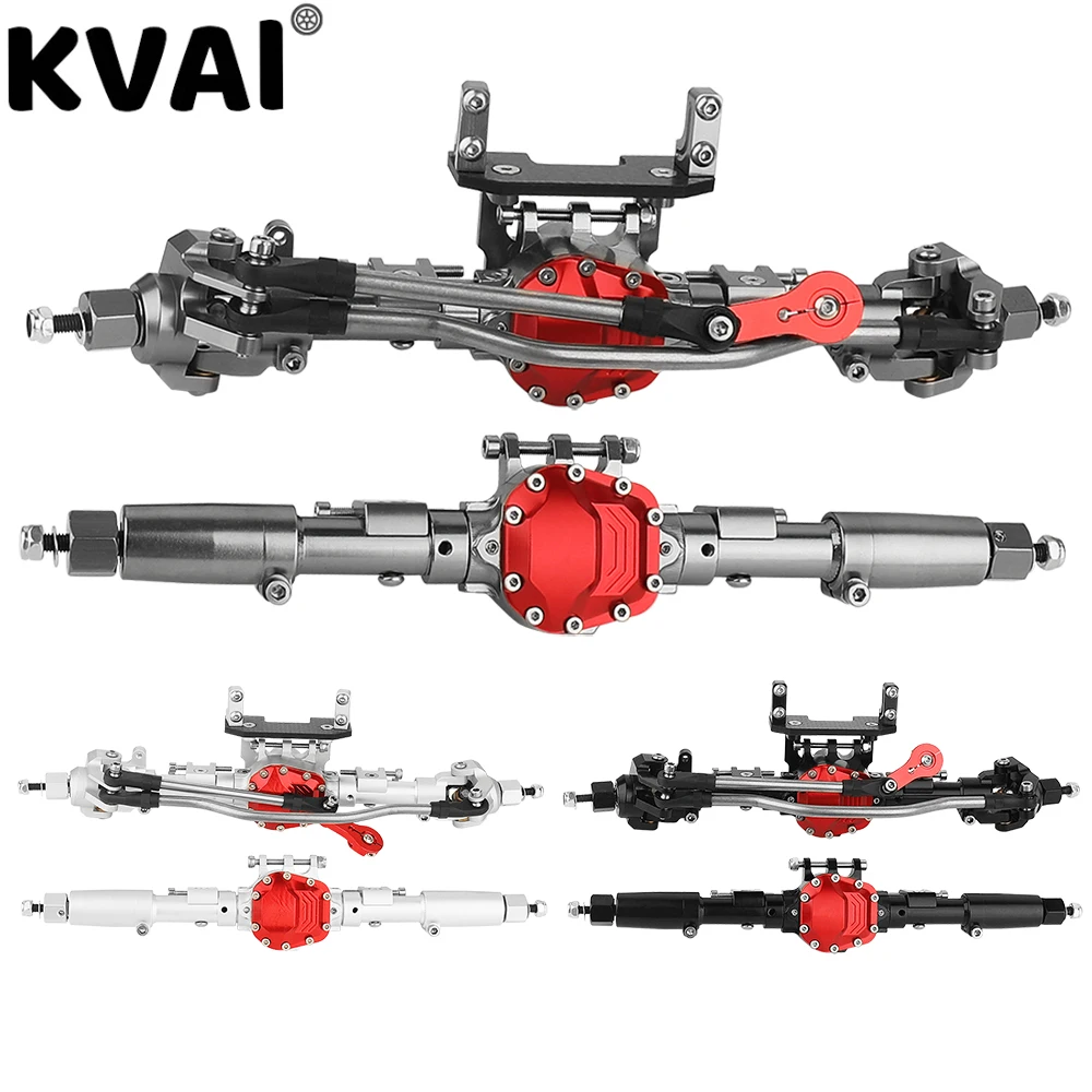 SCX10 II Aluminum Alloy CNC Front Rear Axle Set for 1/10 RC Crawler Axial AR44 90047 90046 AX90060 Builders Kit Upgrade Parts