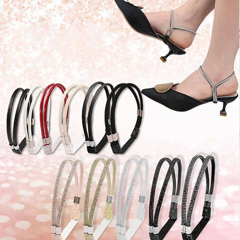 Women's High Heels Shoelace Decorative Buckle Lazy Shoelace Elastic Belt Anti-drop Heel Non-slip Belt Strap