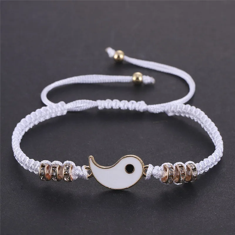 1 Pc coppia braccialetto cinese retrò Tai Chi Gossip Banish Bad Luck corda intrecciata a mano BFF Best Friend Friendship Jewelry