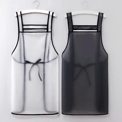 Kitchen Waterproof Apron Transparent Ladies Men Home Aprons Wipeable Oil Resistant Baking Accessories BBQ Restaurant Cafe Aprons