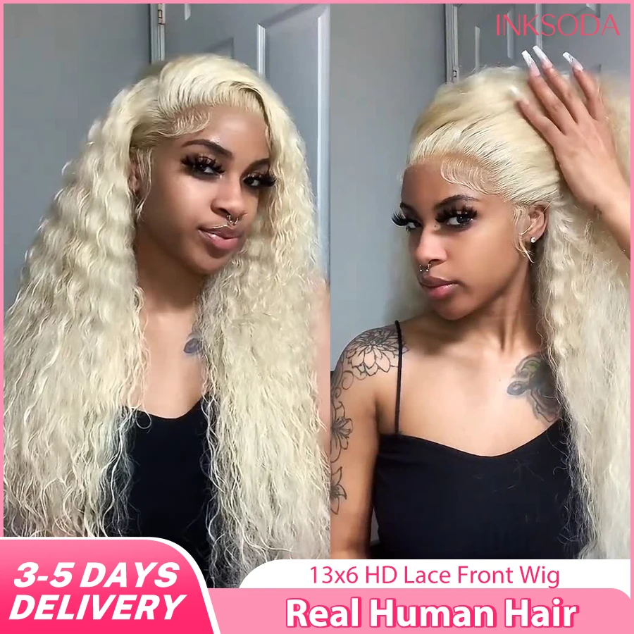 

220% Density 613 Deep Curly Wigs Water Wave Lace Frontal Real Human Hair Wigs Pre Plucked 13x6 HD Lace Frontal Wigs Brazilian