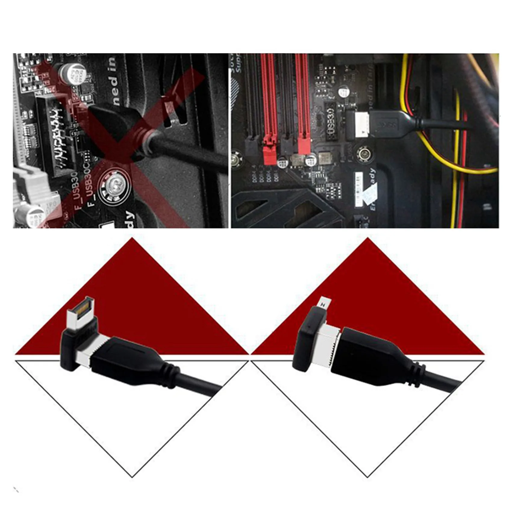 ABKN-2X Computer Motherboard Type-E USB 3.1 Type-E Interface 90 Degree Steering Elbow Front Type-C Installed Adapter(PH74A)