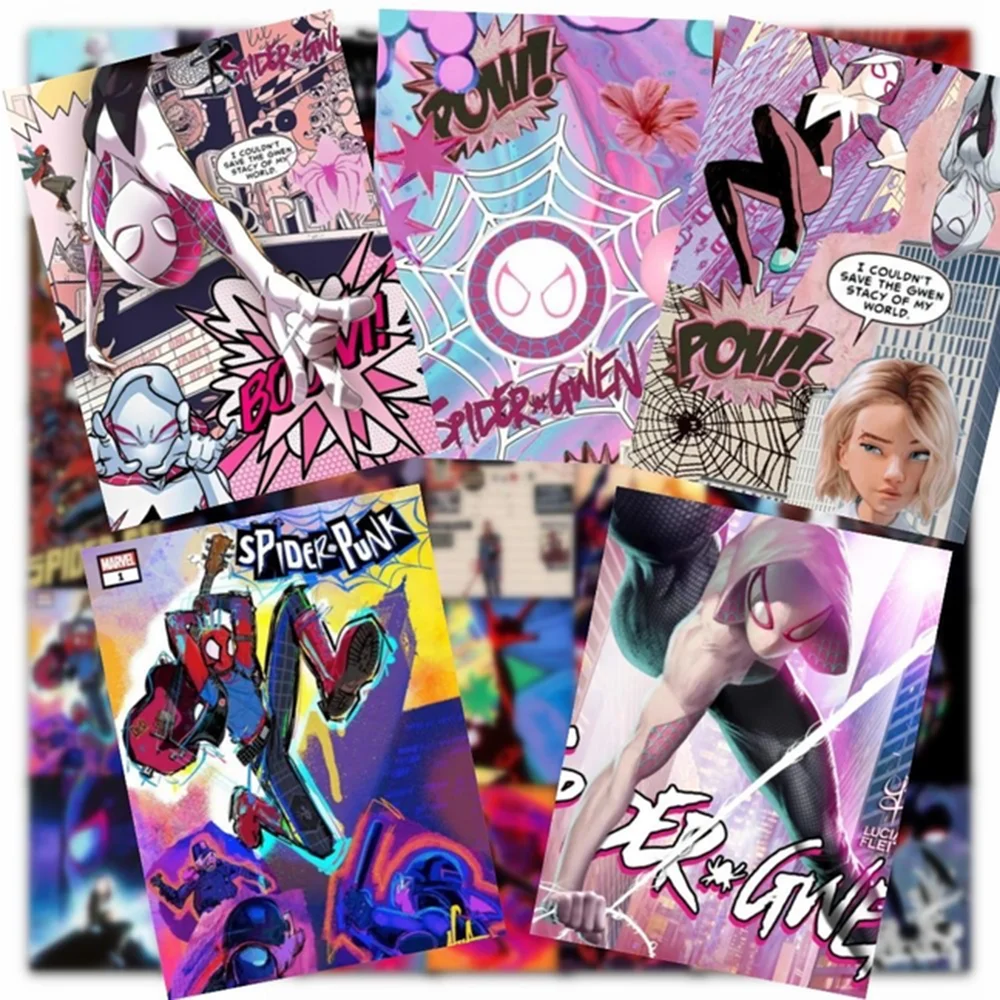 10/30/60PCS Cartoon Spider Gwen Super Hero Sticker DIY Phone Laptop Luggage Skateboard Graffiti Decals Fun for Kid Gift