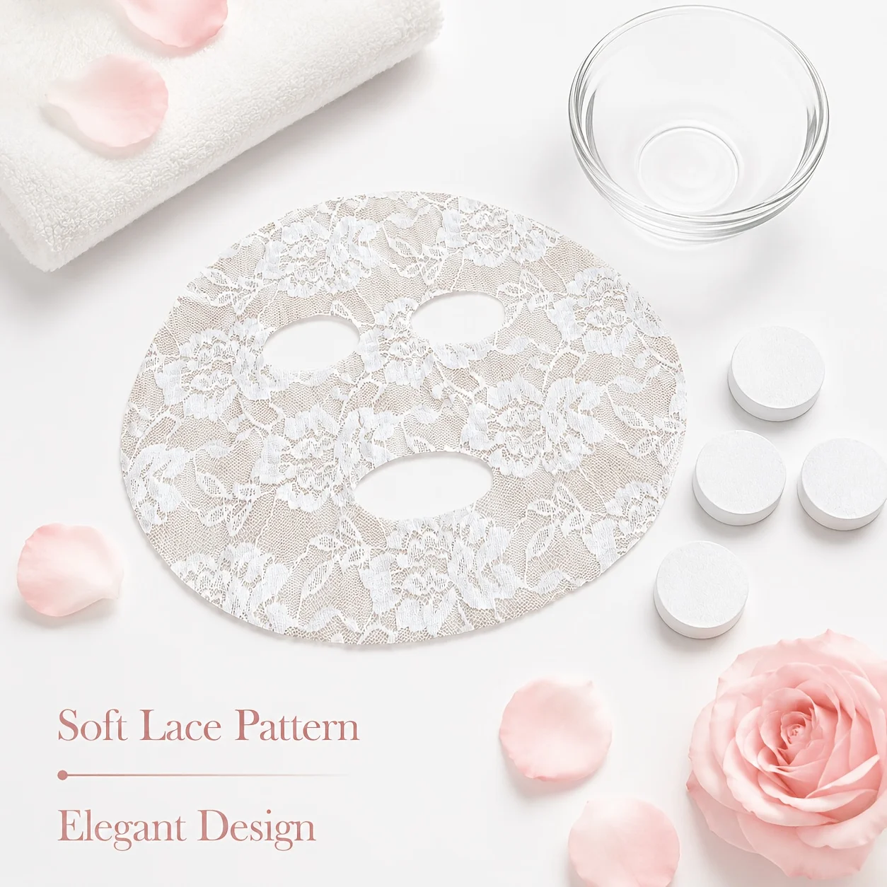 6pcs Set （2 Lace Sheets and 4 Compressed Mask Tablets） for Beauty Routine view 6