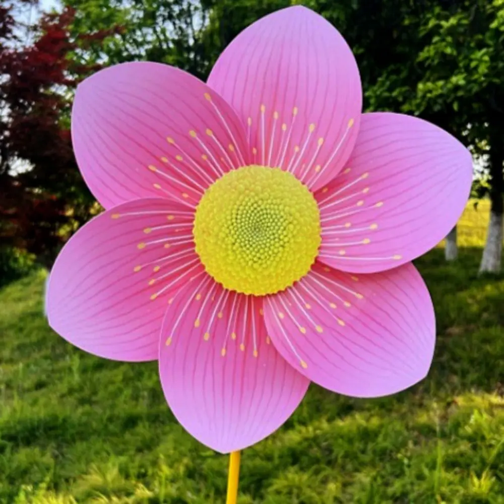 1pc/2 pçs multiestilos girando girador de vento moinho de vento colorido flor de cerejeira grande plataforma giratória moinho de vento piquenique decoração diâmetro 35cm