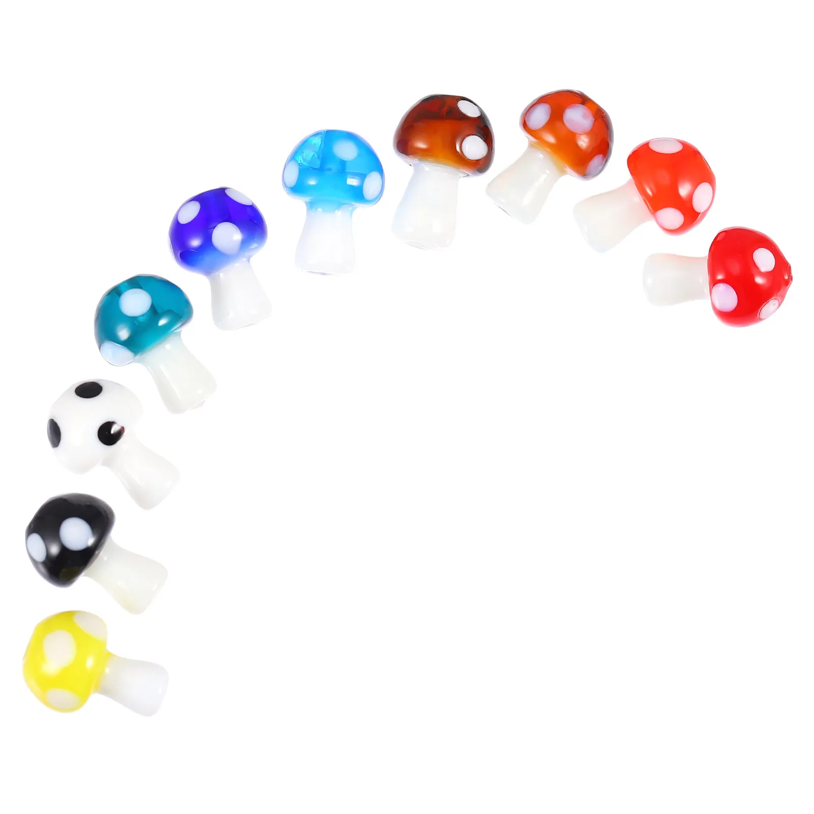 30Pcs Premium Glass Mushroom Beads Smooth Surface Wear Resistant DIY Jewelry Beads for Necklace Earring Bracelet Craft Making