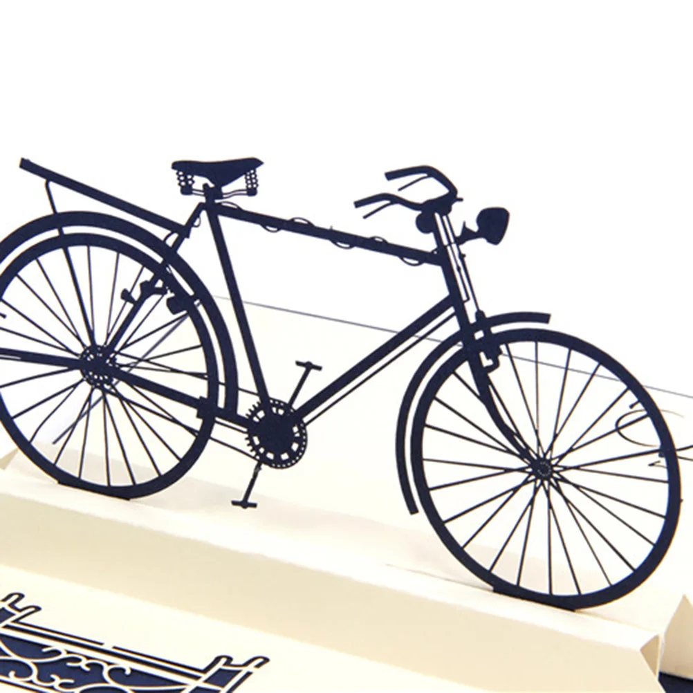 

Яркие 3D выпускные открытки Креативный дизайн велосипеда Поздравительные открытки ручной работы синие Идеально подходят для выращивания искрых желаний