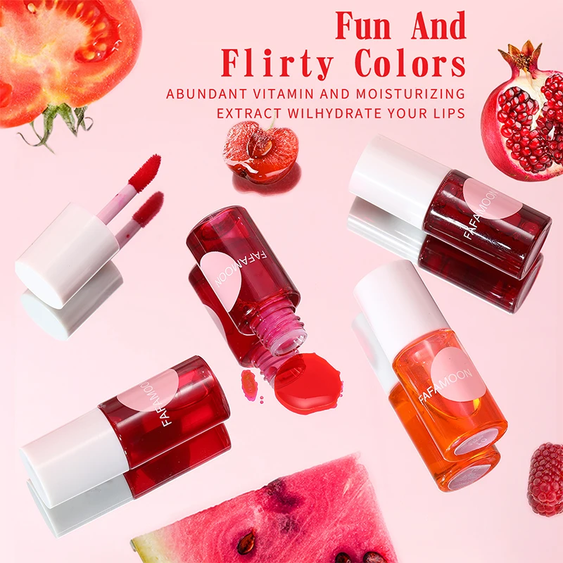 Mini Lip Glaze Tint, Água Gloss Tint, Hidratante, Batom Espelho Não-Transferência, De Longa Duração, À Prova D' Água, Doce Fruta