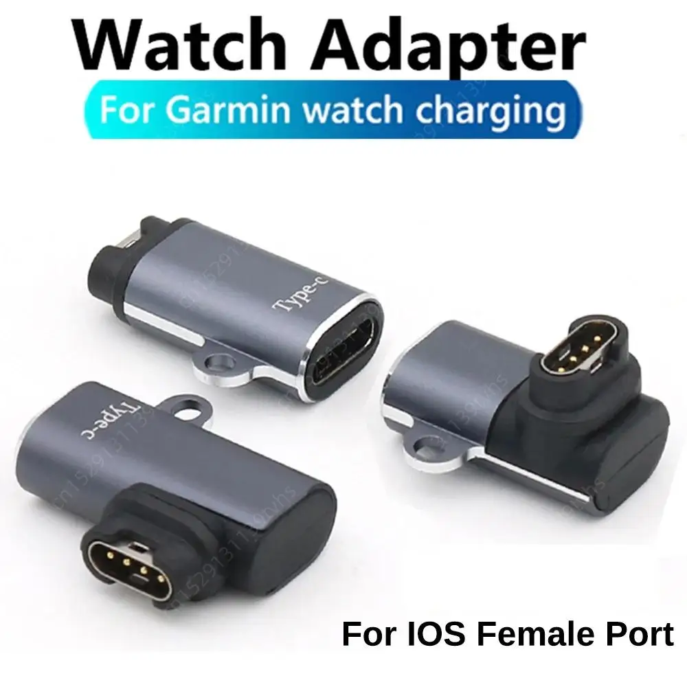 Type-C/8 Pin/Micro/IOS USB Charger Adapter For Garmin instinct 2/2S EPIX Venu 2 Plus Vivomove Sport Enduro Watch Charging Conver