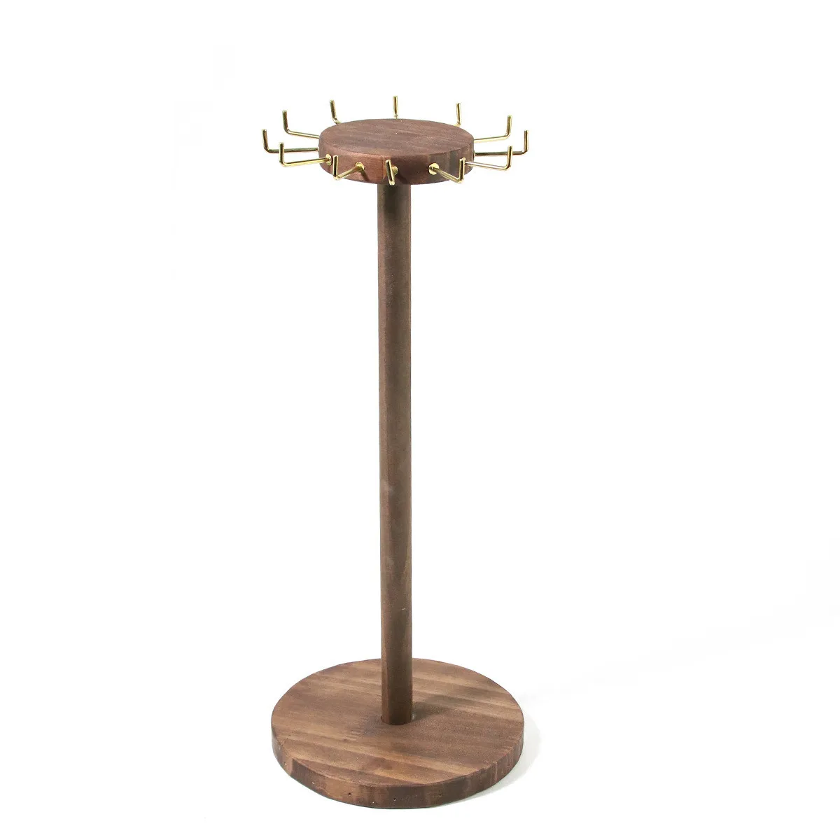 Wooden Rotating Jewelry Organizer, Jewelry Display Tower for Necklace & Bracelet, Rotating Necklace Holder Jewelry Stand