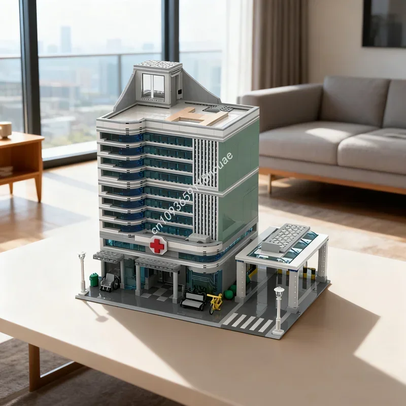 

3877pcs MOC MODULAR HOSPITAL Iconsed Model Building Blocks Architecture Assemble Christmas Gifts Creative Toy Idea Brick