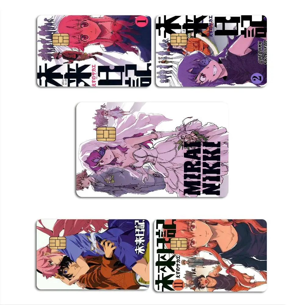 Anime Figure Mirai Nikki The Future Diary Anmie Sticker Film Skin Cover for Credit Card Debit Bank Card Front