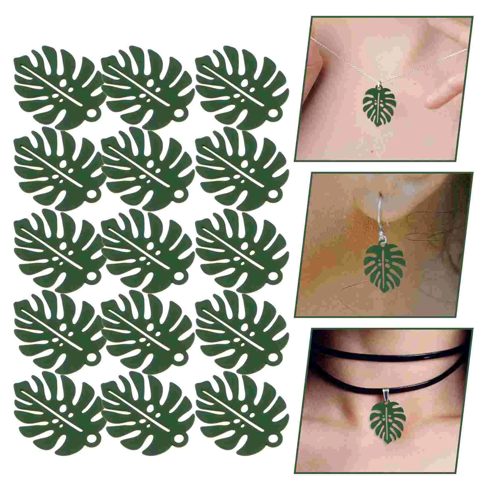 Monster Charm Leaf Pendant Beads for Earring Making Keychain Charms Bulk Leaves Decoration