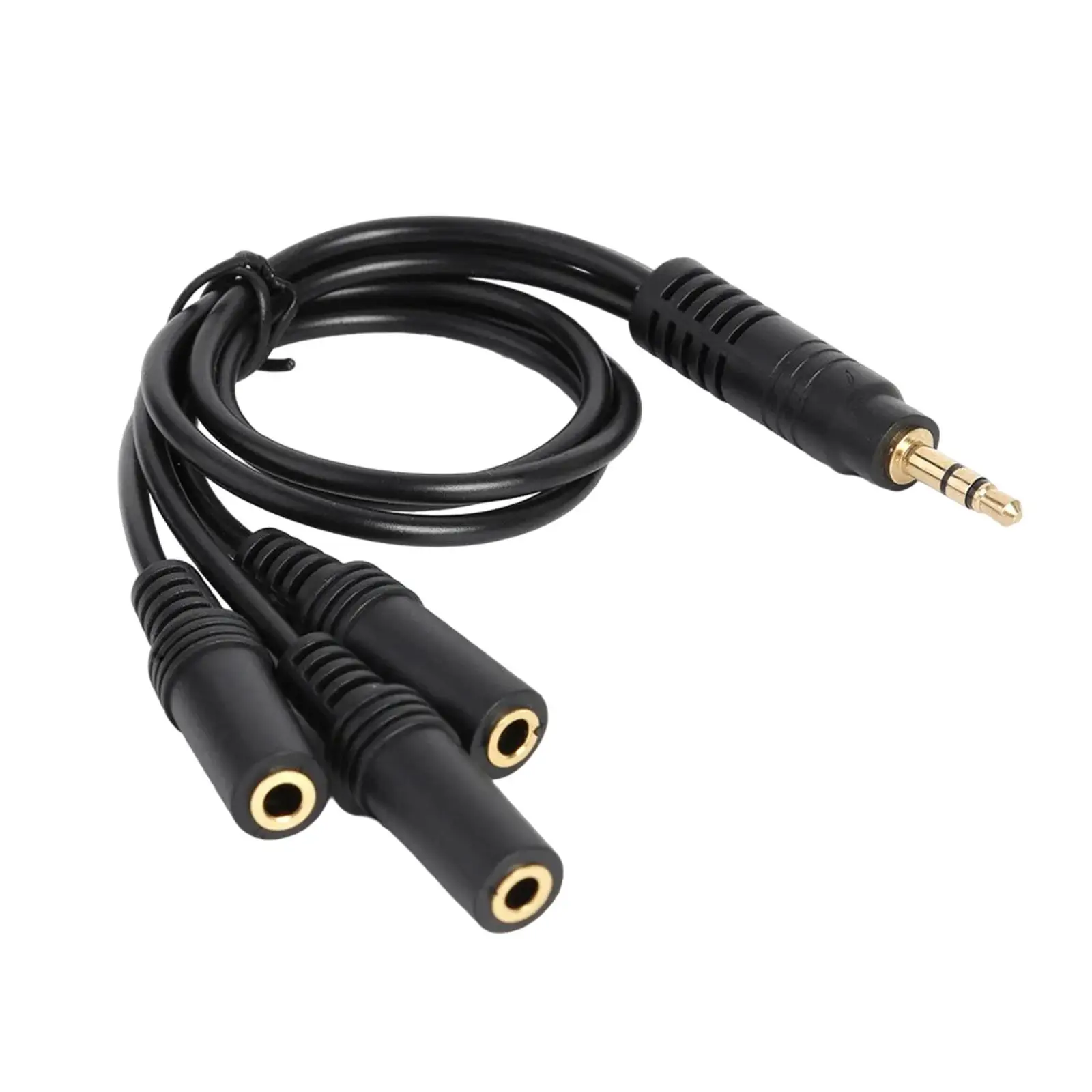 Audio Distributor 3.5mm Male to 3 3.5mm Female Professional Black Sturdy