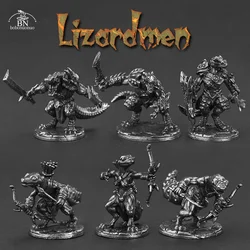 White Brass Animal lizard warrior Soldiers Minature Figurines Metal Men Toy Collection Models Tabletop War Game Chess Piece Gift