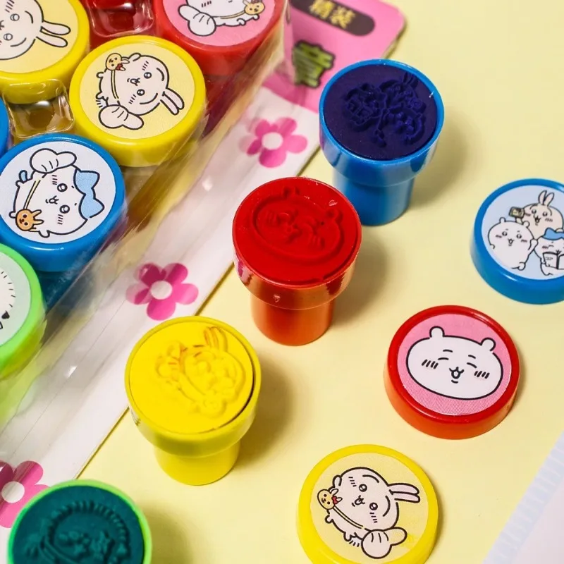 10Pcs Chiikawaed Cute Cartoon Colorful Reward Stamps Practical Encouragement Seal Exclusive for Students As Lovely Prize Gifts - view 3