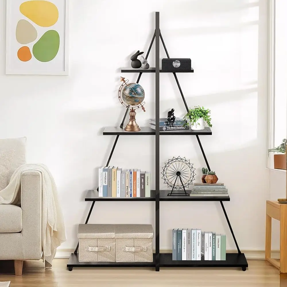 

Book Shelf, 4-Tier Ladder Bookcase, A-Shaped Ladder Shelf Display, Ladder Shelf Storage Organizer For Living Room, Home Office