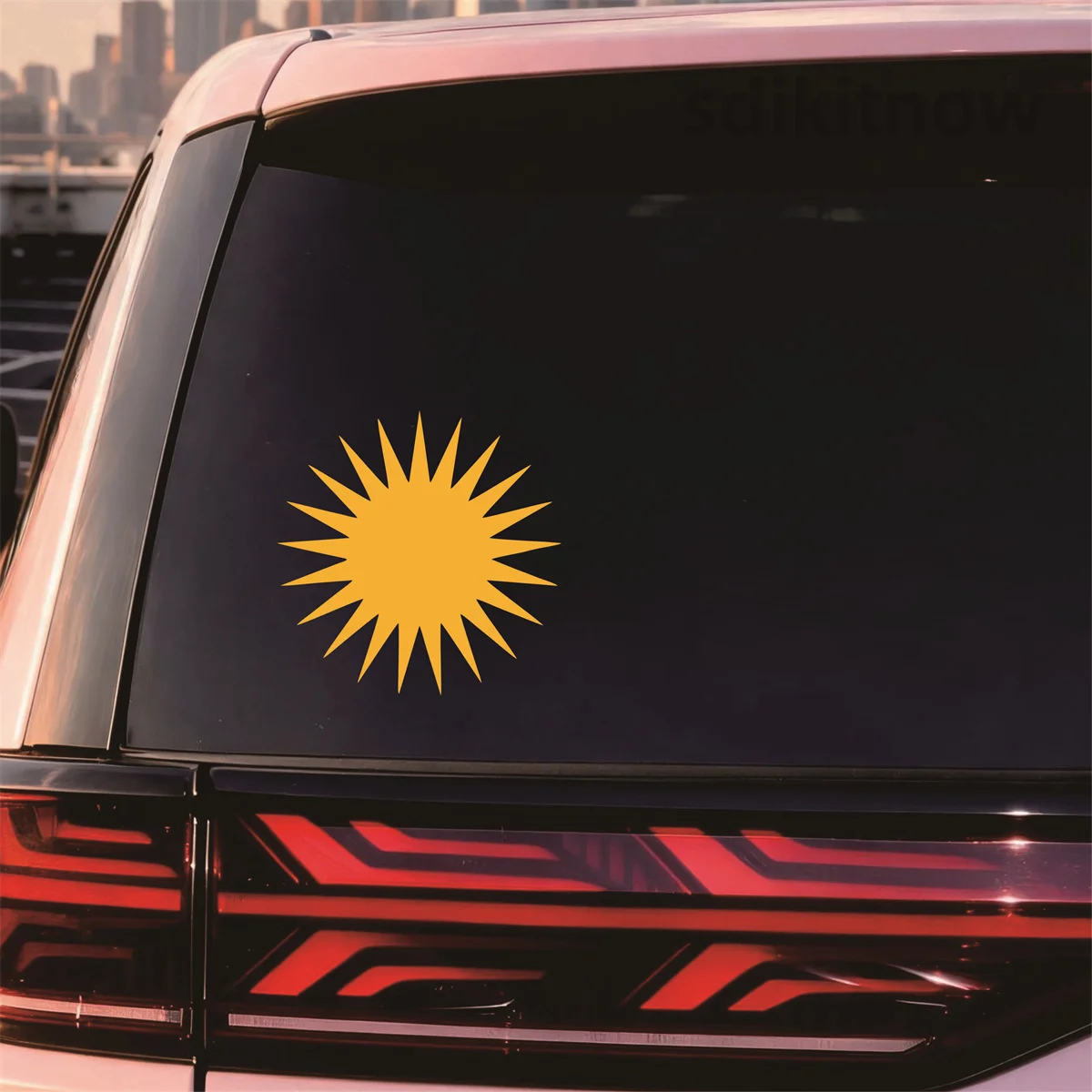 Kurdish Sun Vinyl Car Sticker Waterproof Window Body Decal Symbol Decor accessory for BMW Audi Toyota Ford Tesla Hyundai FIAT