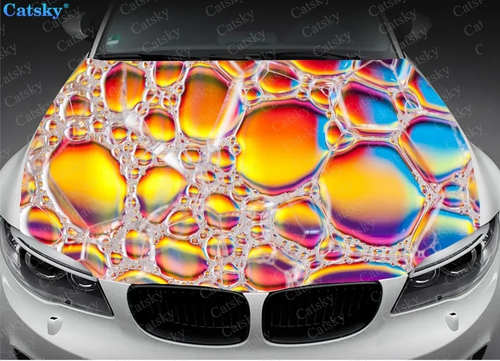 Abstract Water Bubbles Car Hood Vinyl Stickers Wrap Vinyl Film Engine Cover Decals Sticker Universal Car Hood Protective Film