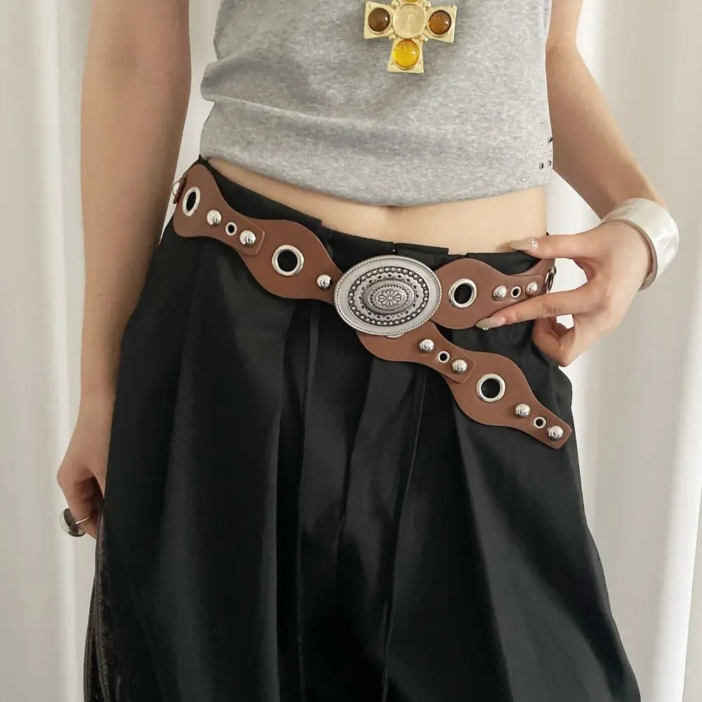 المتخصصة خمر المرأة برشام حزام ليوبارد Y2k حزام من الجلد القوطية Harajuku فستان حزام جينز حزام خصر