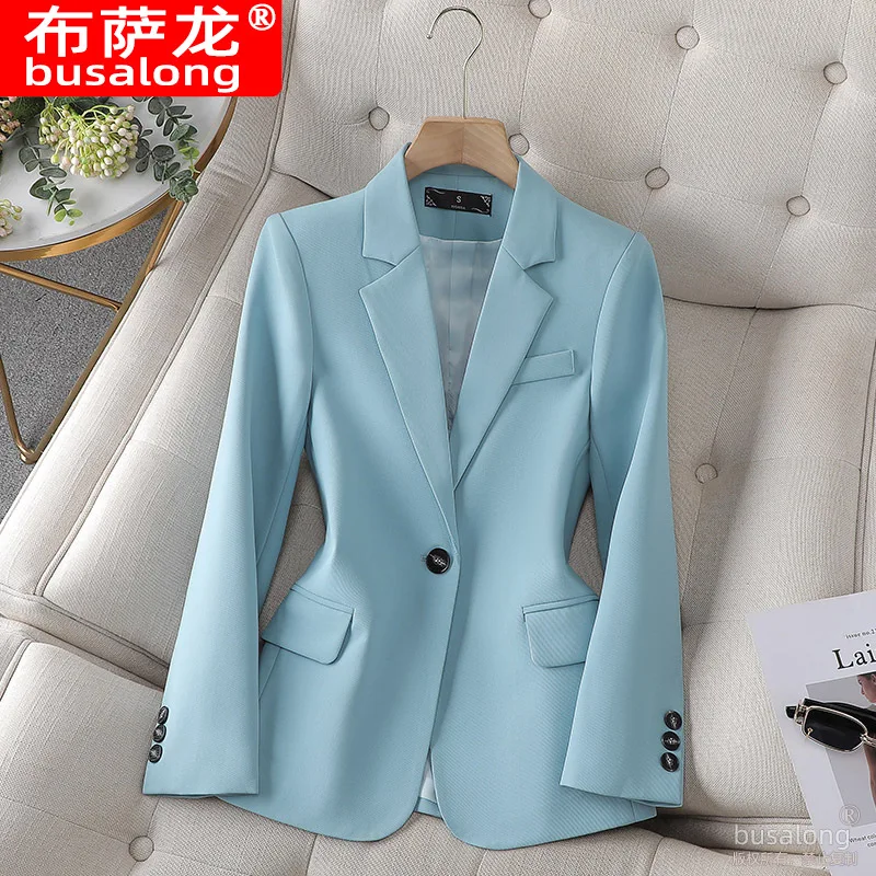Novo elegante moda terno casual feminino manga longa blazer profissional formal jaqueta única workwear8231