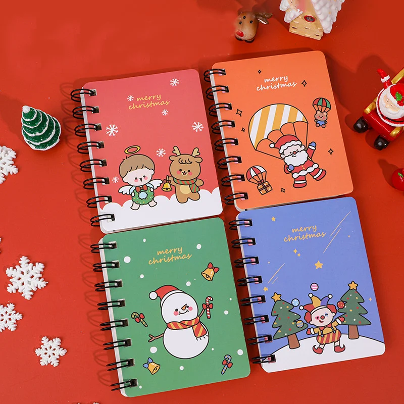 Christmas Coil Book 80 Student Mini Portable Christmas Gift Notebook Pocket Notebook