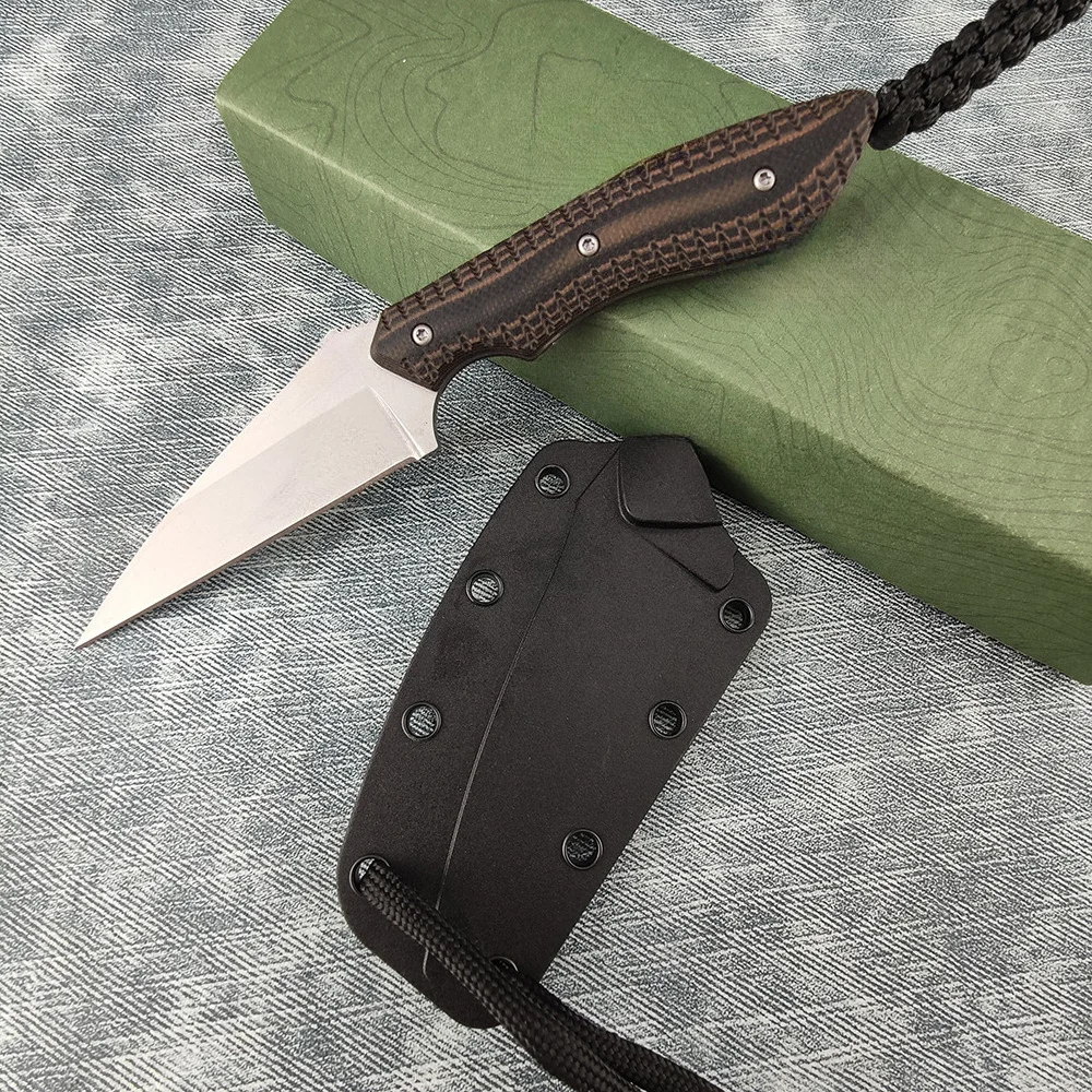 Image of 2388 Feststehende Klinge aus 8Cr13Mov Stahl, Outdoor-Taschenmesser für Abenteuer in der Wildnis, Wandern, Angeln, Camping, Grillen, tragbares EDC-Schneidwerkzeug