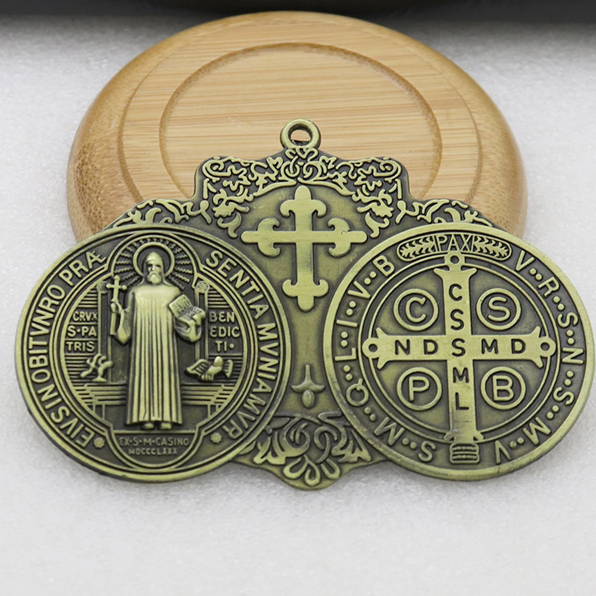 Large CSPB Exorcism San Benito Pendant Christian Saint Benedict Cross Medal Protection Blessing Jewelry Wall Decor Craft Gift