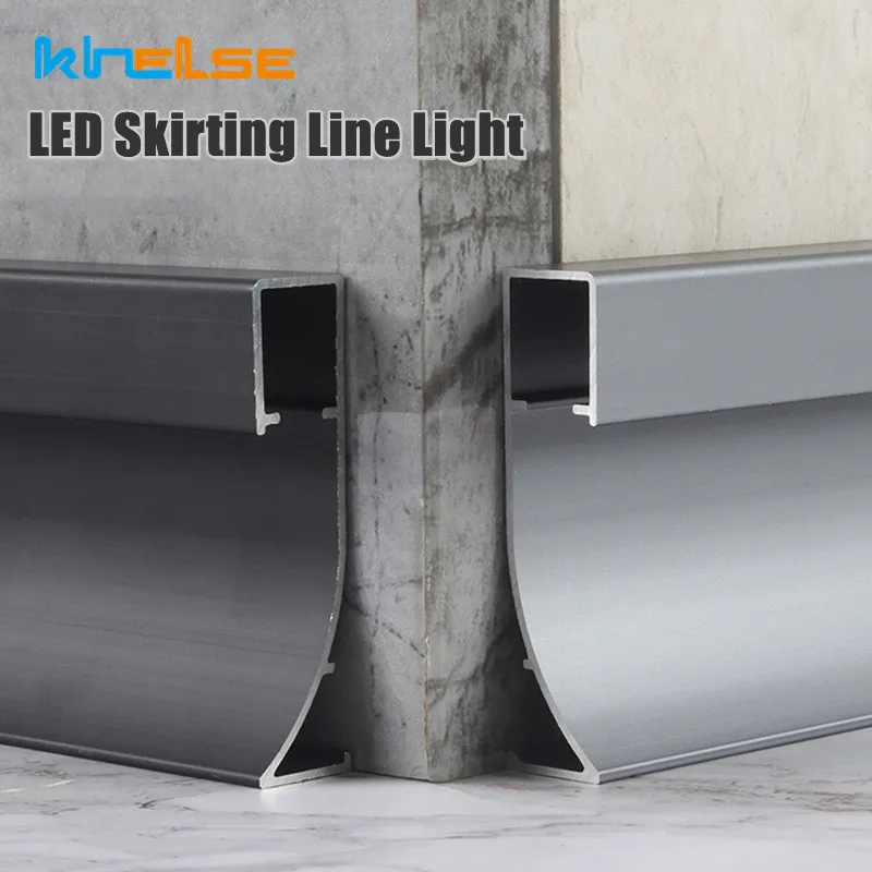 50mm 80mm LED Skirting Line Light Aluminium Profile Suface Mounted Metal Wall Baseboard Decor Linear Lamp For Living room Aisle