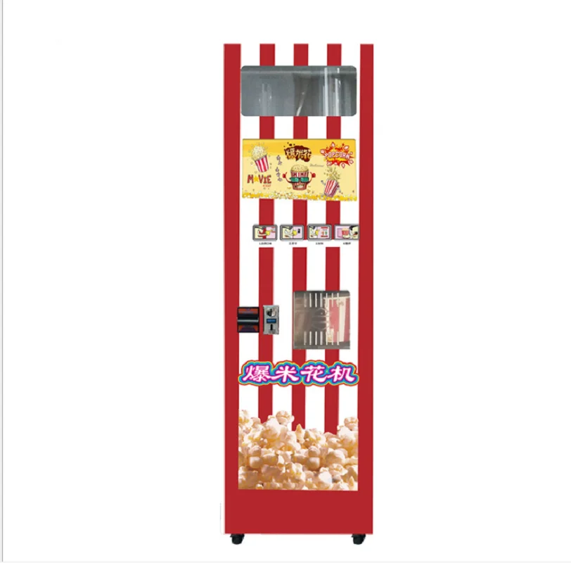 2023 New Technology Fully Automatic Coin Operated Popcorn Vending Machine Saving Labor Popping Popcorn Machine