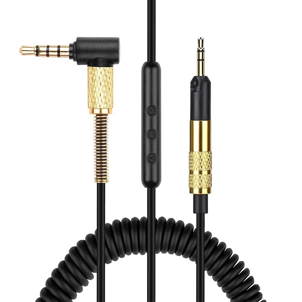 Cabo de extensão OFC para AKG K361 e K361BT, 6,35mm, mola enrolada, substituição auscultadores