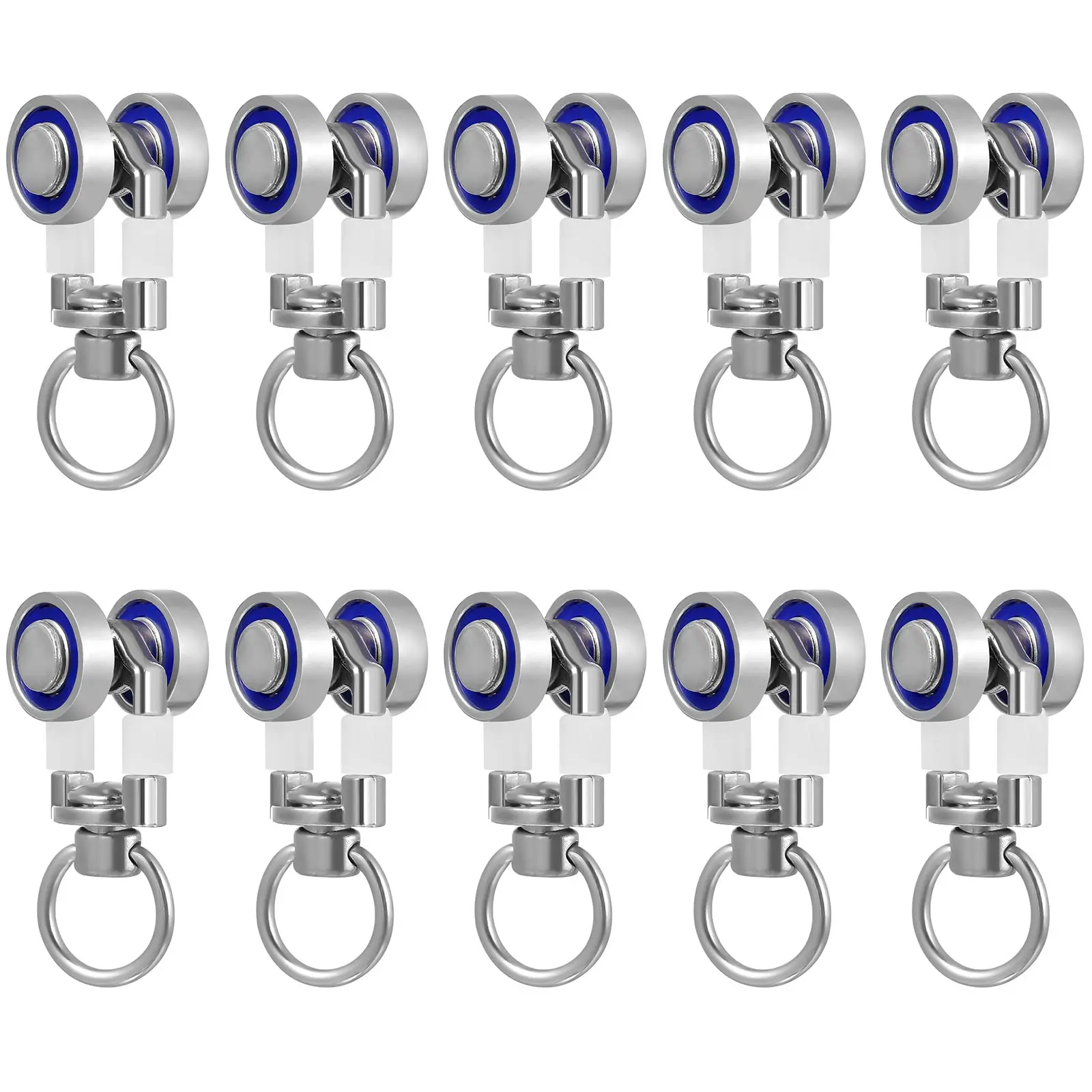 Curtain Track Accessories 10pcs Set Roller Gliders Pulleys for Silent Sliding Drapes Window Treatment Components