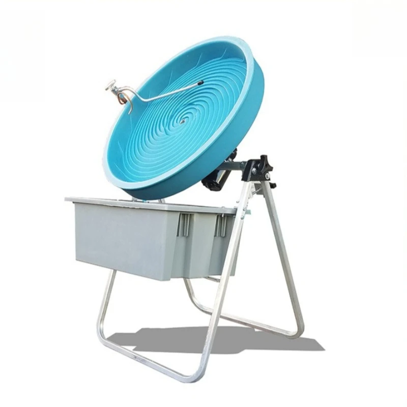 

Portable gold rush washing mixer gold spiral concentrator worm gear automatic gold pan turbine reselection